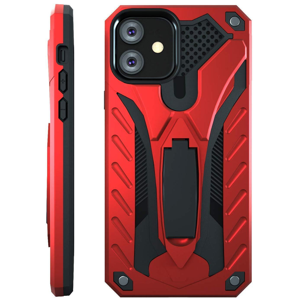 Kitoo Designed for iPhone 11 Case with Kickstand, Military Grade 12ft. Drop Tested - Red Red -11