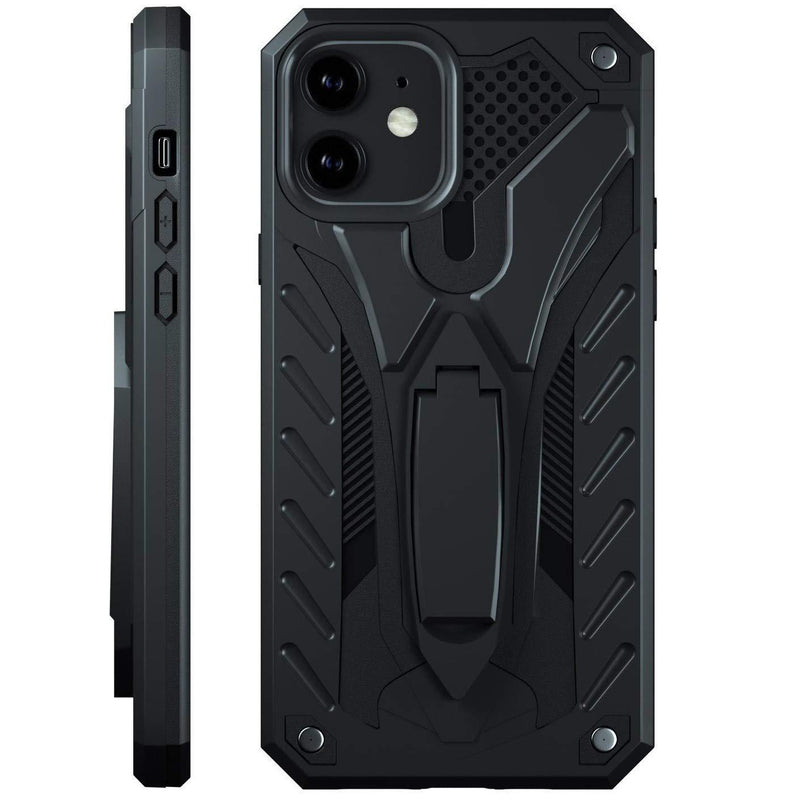 Kitoo Designed for iPhone 11 Case with Kickstand, Military Grade 12ft. Drop Tested - Black Black -11