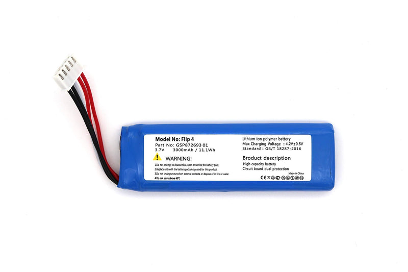 Battery Replacement for JBL Flip 4 GSP872693 01(3000mAh)