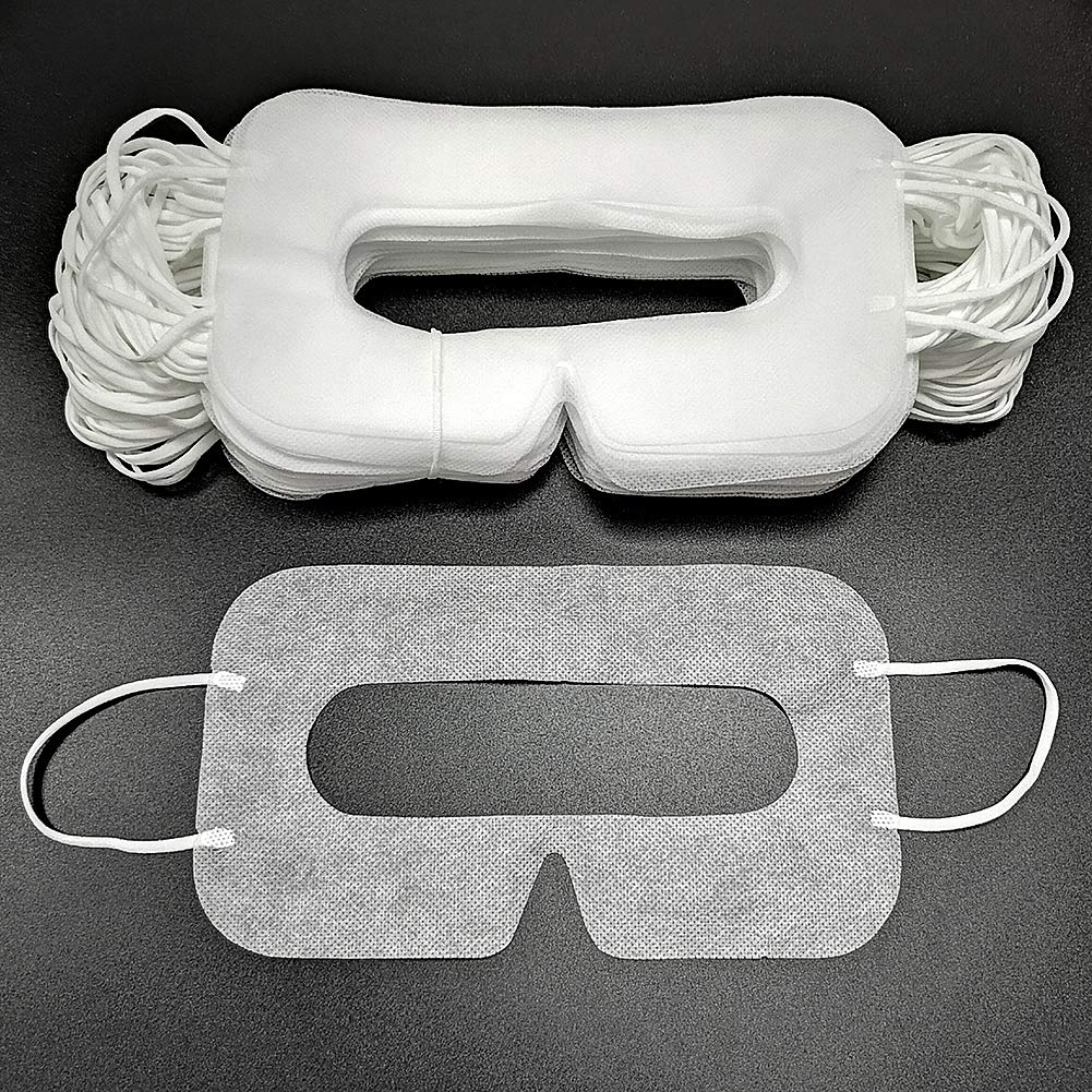 Disposable VR Mask 50 PCS Universal Cover Mask for VR, VR Eye Cover Mask Sanitary VR Mask, VR Mask Rift, VR Cover Pad, White (50 PCS)