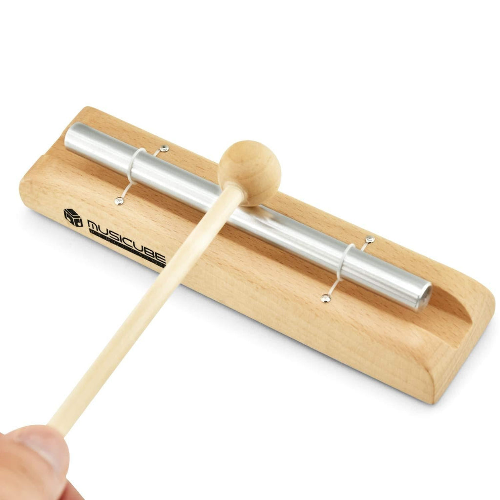 MUSICUBE Zenergy Chime Solo Meditation Chime with G Tone Wooden Hand-held Percussion Chimes for Classroom Management, Yoga, Meeting and Sound Therapy, Chime Mallet Included