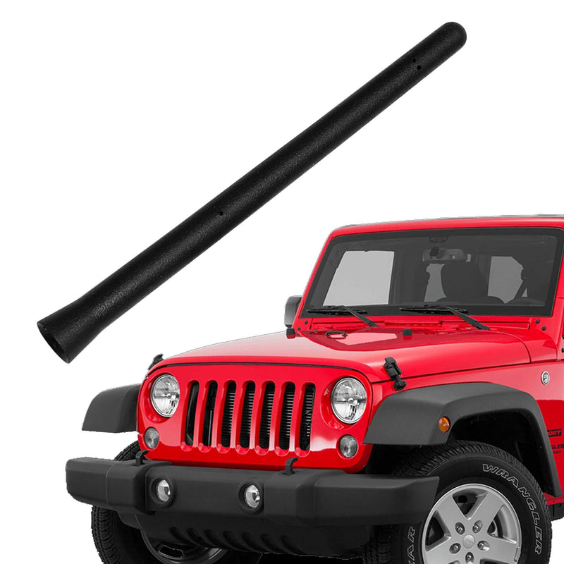 VOFONO 6 3/4 Inch Copper Antenna Compatible with Jeep Wrangler JK JKU JL JLU Rubicon Sahara 2007-2021 | Car Wash Proof Short Rubber Antenna Replacement | Designed for Optimized AM/FM Radio Reception