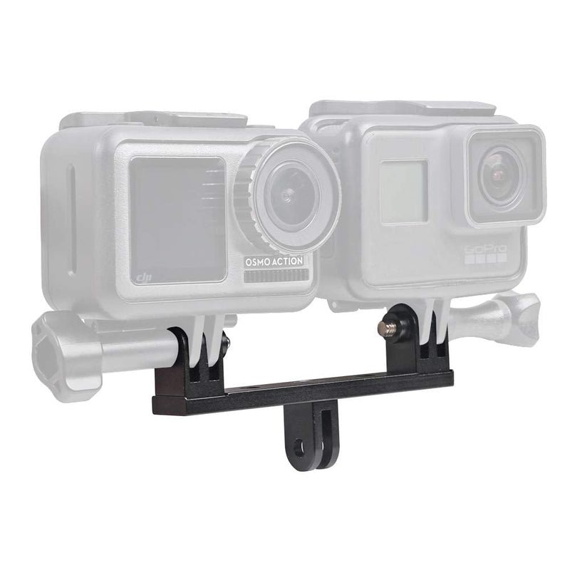SUREWO Aluminum Dual Mount,Twin Adapter Mount Compatible with GoPro Hero 10 9 8 7 6 5 Black,APEMAN/AKASO/DJI Omso Action and More