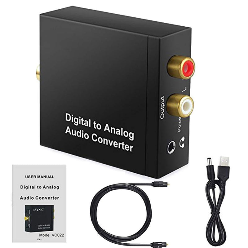 192KHz Digital to Analog Audio Converter,AVMTON DAC Digital SPDIF Optical Toslink Coaxial to Analog 3.5mm Jack RCA L/R Audio Converter Adapter for PS3/4 Xbox Blu Ray DVD HDTV Headphone Home Cinema