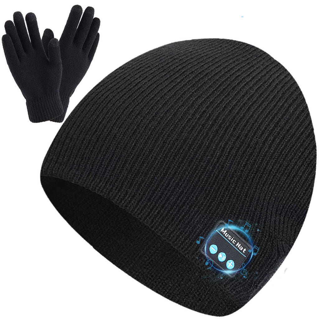 Wireless Beanie Hat Music Hat with Gloves for Men Women Gift