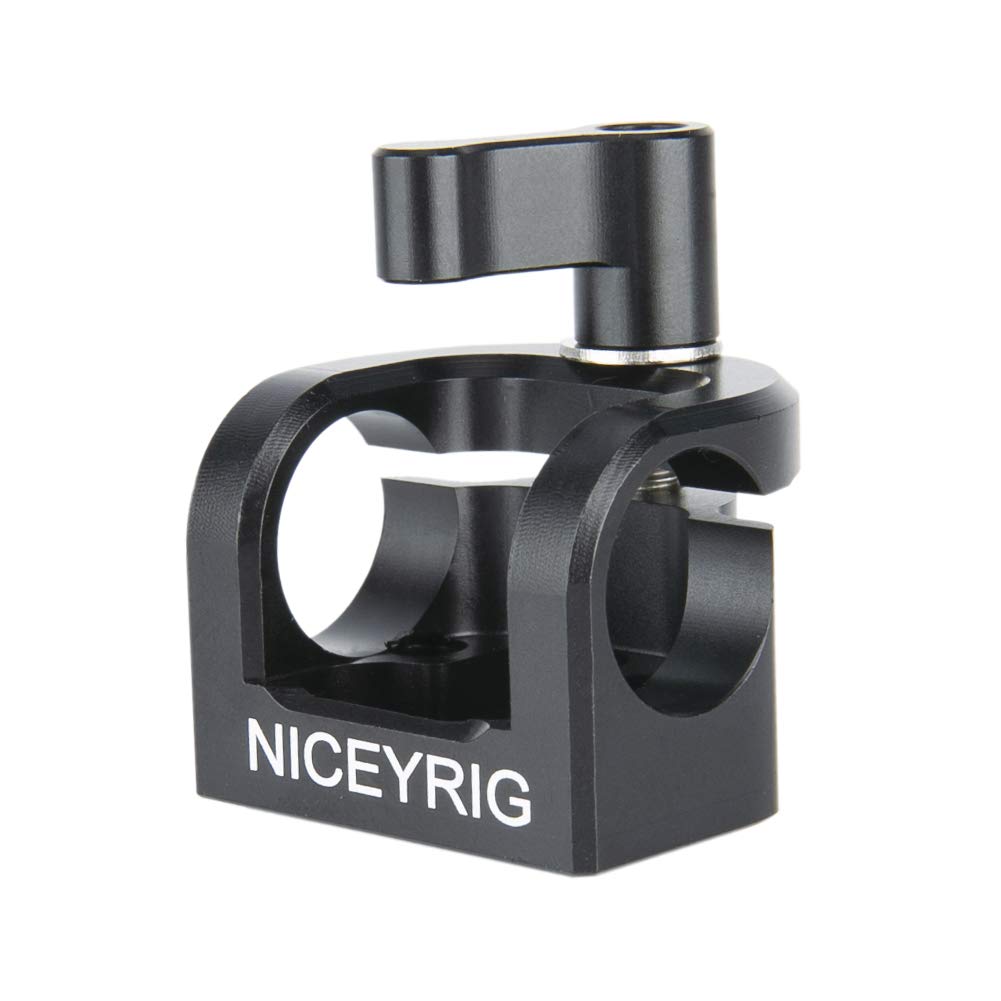NICEYRIG 15mm Rod Clamp, Single Rod Holder for 15mm Rail Support System, EVF Mount, LED Light, Microphone - 331