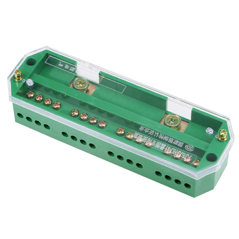 uxcell 2 Inlet 16 Outlet Terminal Strip Blocks 660V 150A Single Phase Distribution Block for Metering Box