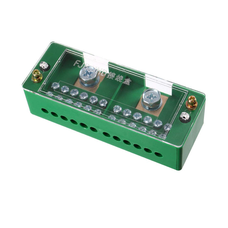 uxcell 2 Inlet 12 Outlet Terminal Strip Blocks 660V 150A Single Phase Distribution Block for Meter Box