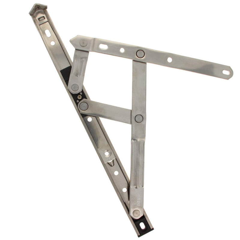 MroMax 12 Inch Square Slot Casement/Hanging Window Hinge and 202 Stainless Steel Silver Tone 1PCS