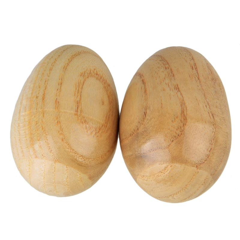 2 Pieces Natural Finish Percussion Wooden Egg Shakers Percussion Instrument