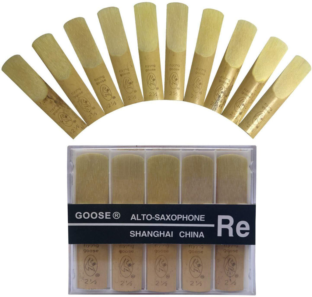 Alto Sax Traditional Reeds Strength 2.5, Saxophone Reeds, Box of 10 (wood1)