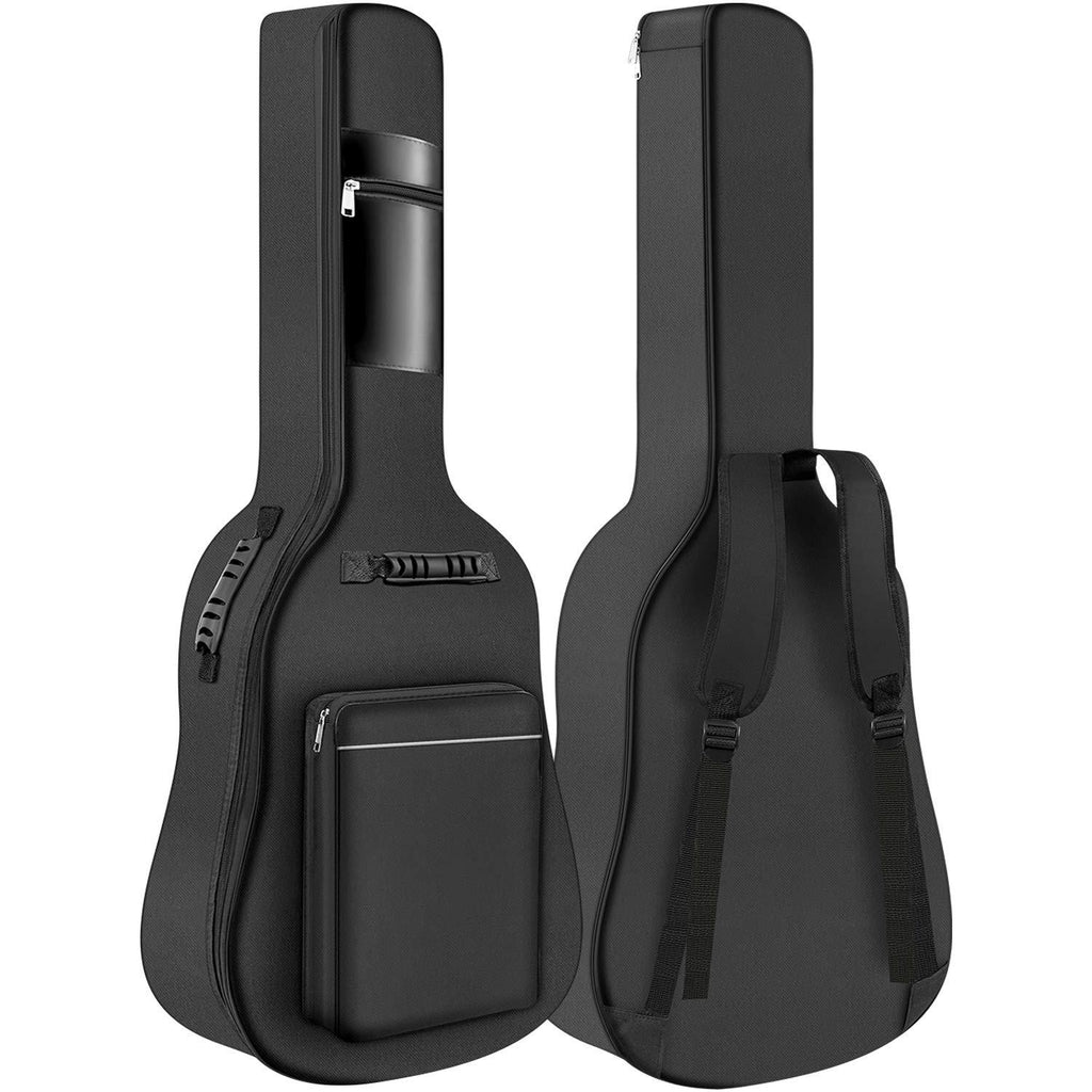 GLEAM Guitar Gig Bag - 0.3 Inch Sponge Padding Fit 41 Inch Acoustic Waterproof Black