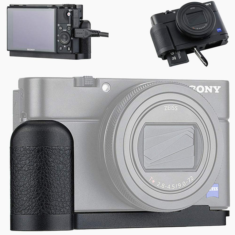 Dedicated Metal Hand Grip L Bracket for Sony RX100 VII RX100M7 Anti-Slip Holder, No Blocking to HDMI Multi Microphone Jack & Battery Memory Card Compartment, Replaces Sony AGR2 Attachment Grip