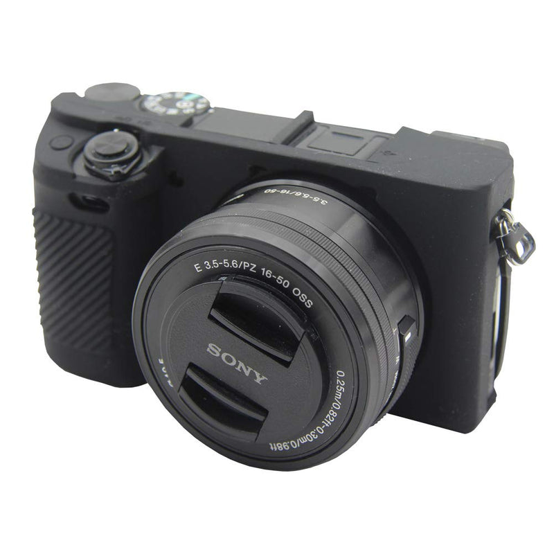 Easy Hood Case for Sony Alpha A6100 A6300 A6400 ILCE-6100 ILCE-6300 ILCE-6400 Digital Camera, Anti-Scratch Soft Silicone Housing Protective Cover Protector Skin (Black) Black