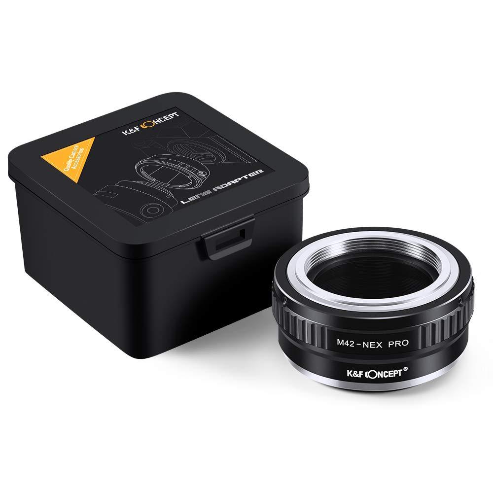 K&F Concept Lens Mount Adapter with Light-reducing Paint for M42 Lens to Sony NEX E-Mount Camera for Sony Alpha NEX-7 NEX-6 NEX-5N NEX-5 NEX-C3 NEX-3