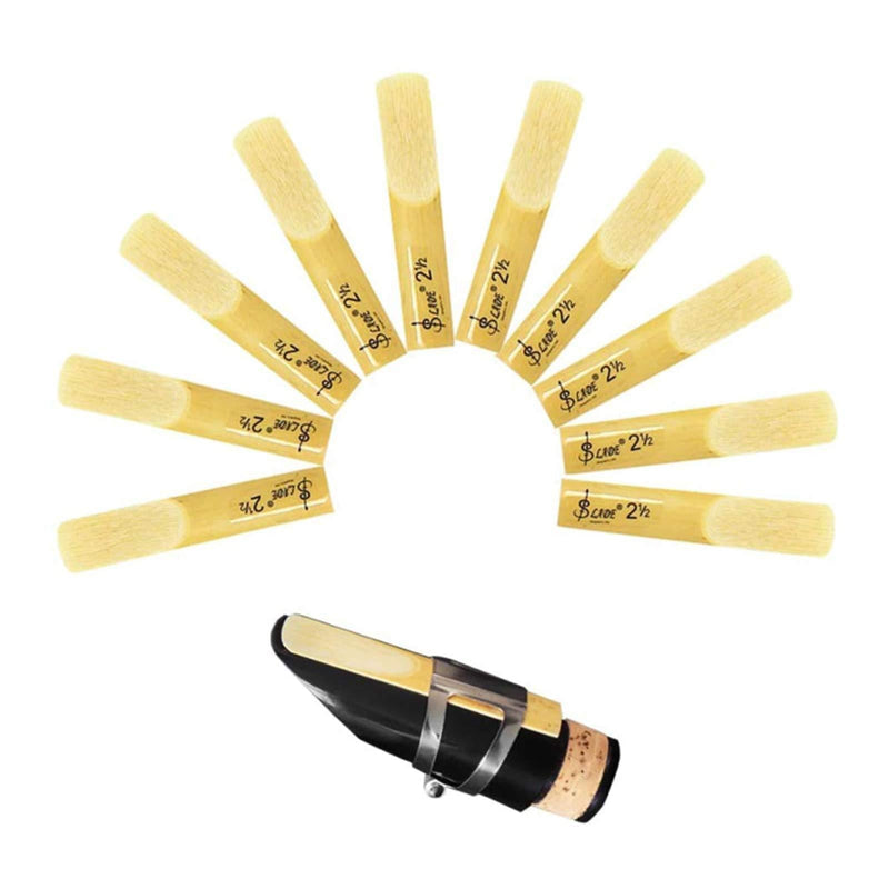 FOVERN1 Clarinet Reeds, Strength 2.5, 10 pcs with Plastic Box
