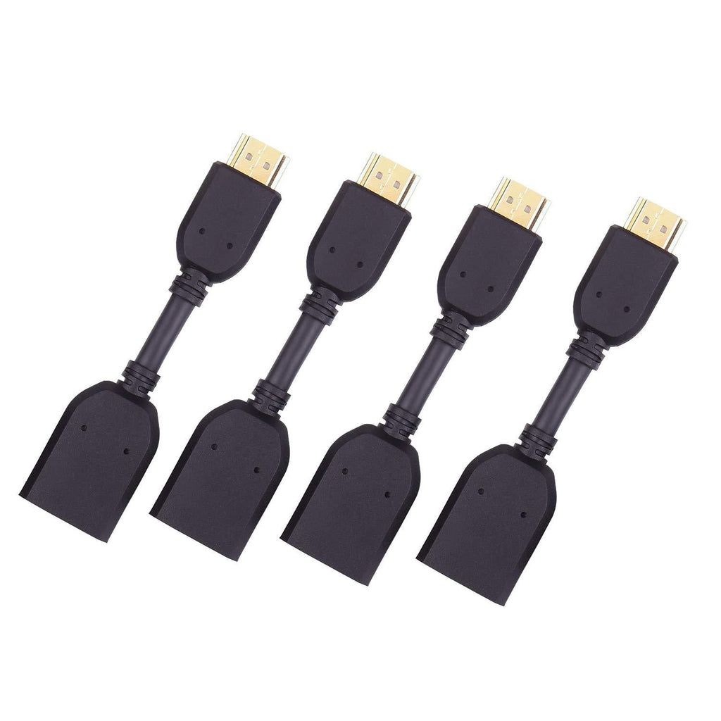 HDMI Extender - iGreely 4Pack Gold Plated 4" HDMI Male to Female Extension Cable Adapter Supports 4K & 3D for Google Chrome Cast, Fire TV Stick, Roku Stick Connection to TV