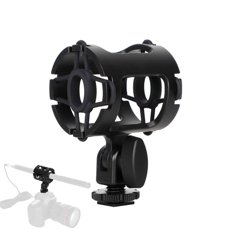 [AUSTRALIA] - Easy Hood Microphone Shock Mount Holder with Cold Shoe for Camera Shoes and Boompoles, Fits 19-25mm Diameter Shotgun Mics 