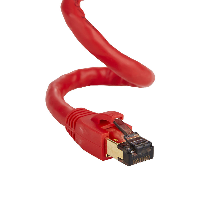 Cables Direct Online Cat8 Red 3FT SFTP Ethernet Patch Cable 26AWG Copper Fluke Certified Wire 3 Feet