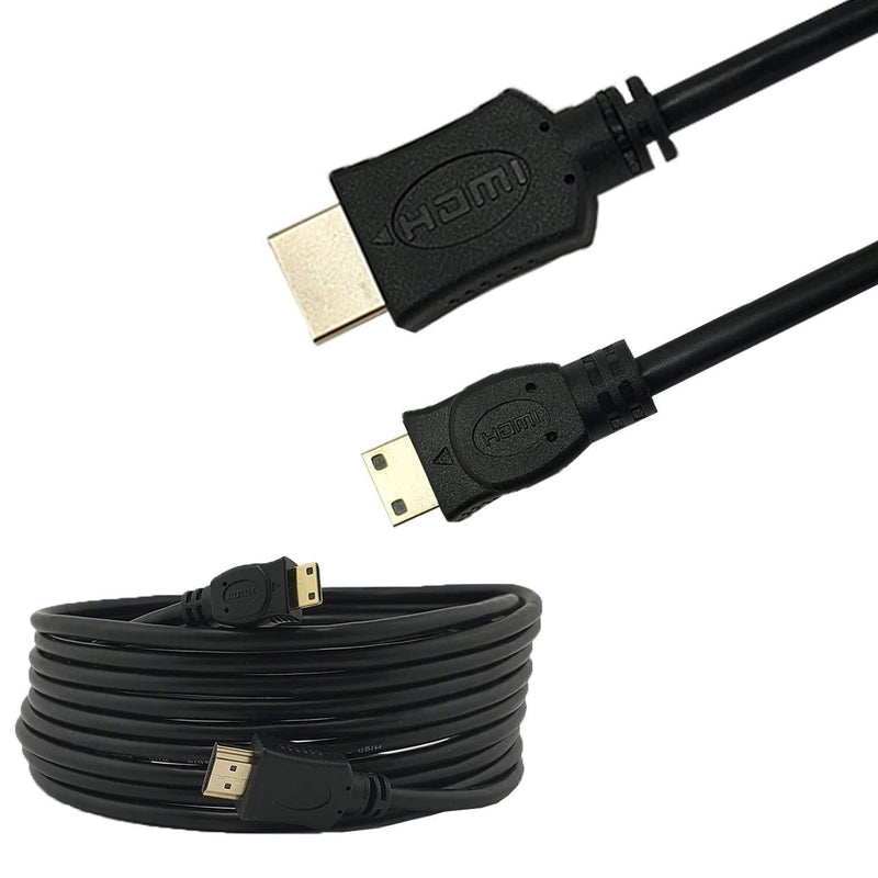 SatelliteSale High-Speed Mini HDMI to HDMI TV Adapter Cable [24K Gold Plated | Copper Core | PVC Jacket] 4K Resolution, 3D, Audio Return Channel, HDMI Ethernet Channel (6 Feet) 6 Feet