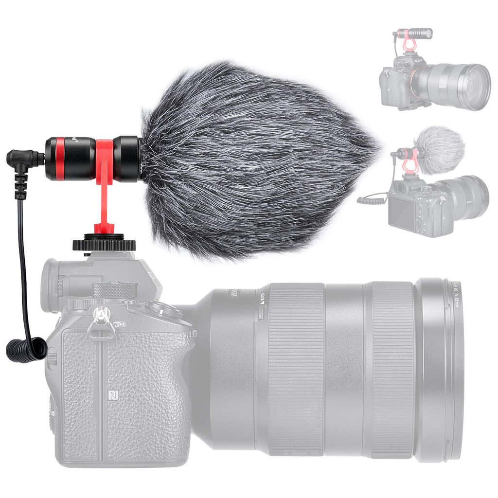 Professional Hi-sensity Hi-fidelity Mini Shotgun Video Condenser Microphone External Mic Compatible for DSLR Camera Camcorder Smartphone iPhone for Interview Podcast Live Streaming Vlog Youtube Studio