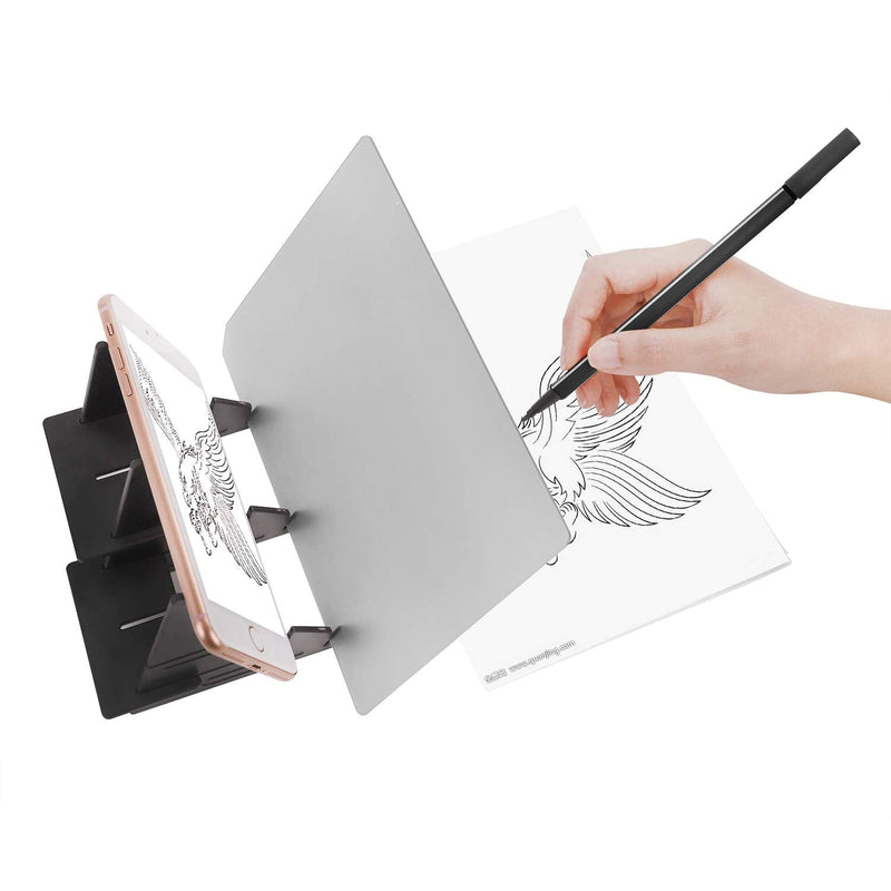 Optical Tracing Board Painting Copying Drawing Board Panel Reflection Projector Sketching Copy Pad Mirror Sketch Art Tool Toy for Students Artists Beginners