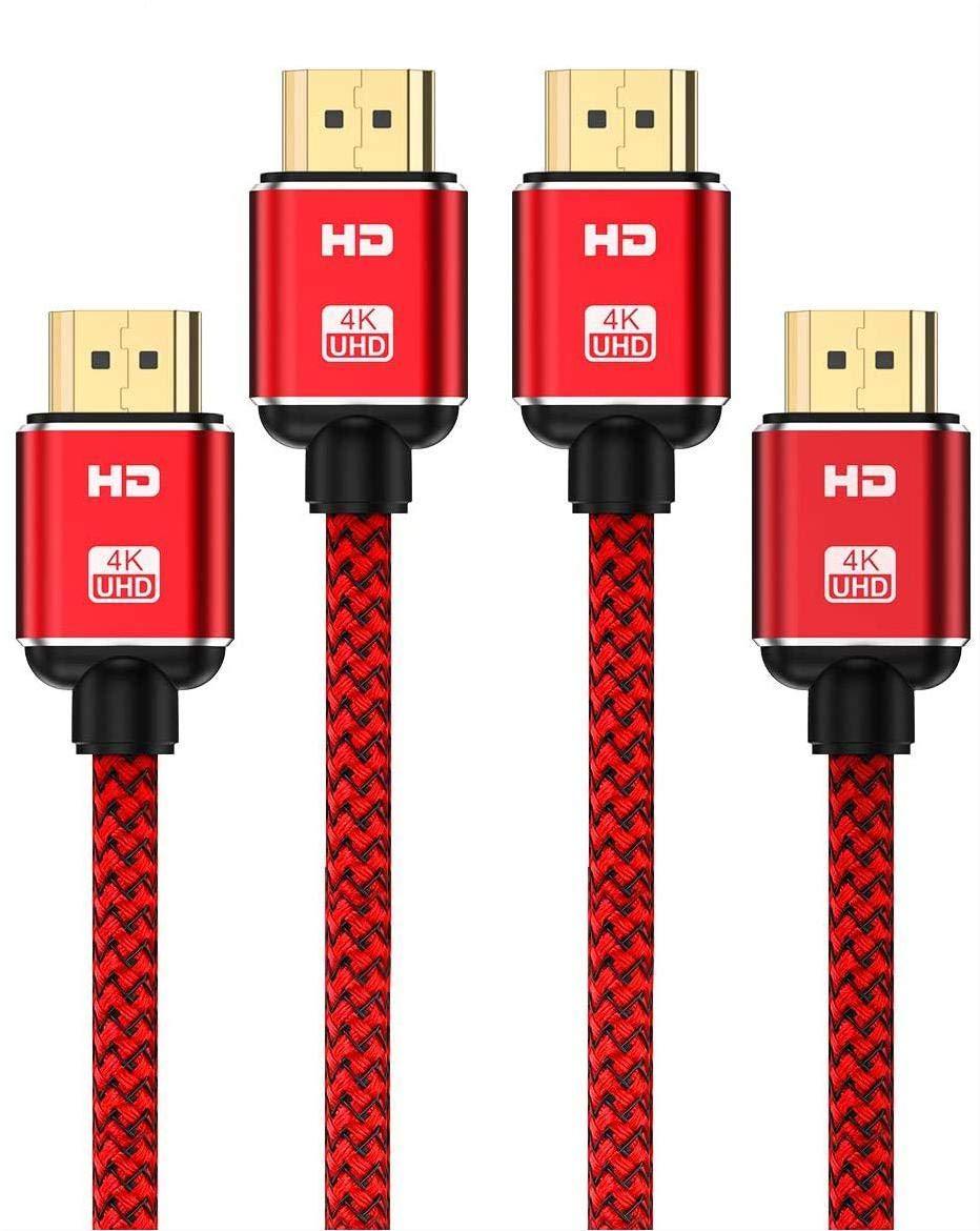 [2 Pack]4K HDMI Cable 1Feet Capshi High Speed 18Gbps HDMI 2.0 Cable,4K HDR,3D,2160P,1080P,Ethernet-Nylon Braided HDMI Cord Compatible UHD TV,Blu-ray,PS5/4,PC,Projector 1 feet