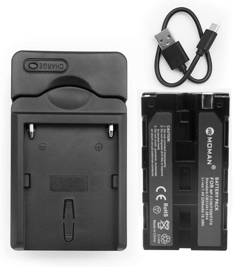 Sony Battery Set, NP-F550 Battery + NP-F550 Charger Adapter for Sony CCD-RV100 CCD-RV200/SC5/SC9/TR1/TR215/TR940/TR917 Camera as NP-F330/F530/F570