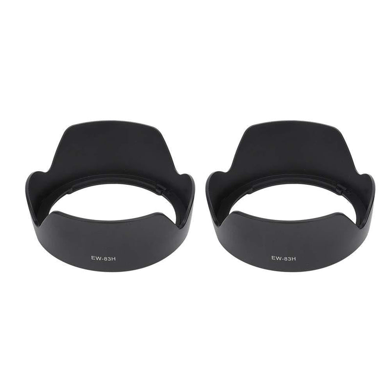Qiaoxianpo01-a 2PCS Plastic Black Mount Lens Hood, EW-83H Camera Lens Hood Replacement for Canon EF 24-105mm f/4L is USM Lens