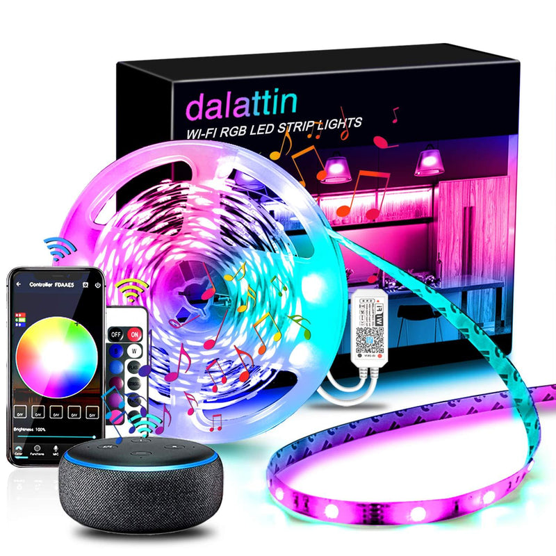 [AUSTRALIA] - Dalattin Led Strip Lights Smart WiFi 16.4ft Sync to Music 5050 Waterproof Color Changing with Alexa,Controlled by Phone APP and 24 Key Remote 