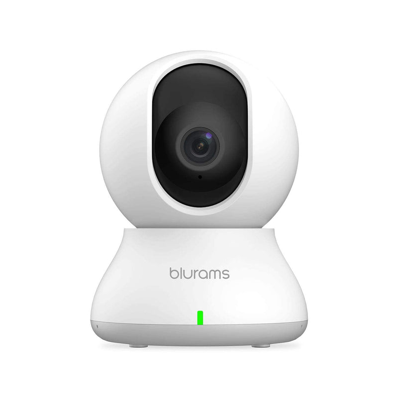 Security Camera 2K, blurams Baby Monitor Dog Camera 360-degree for Home Security w/ Smart Motion Tracking, Phone App, IR Night Vision, Siren, Works with Alexa & Google Assistant & IFTTT, 2-Way Audio 1 White