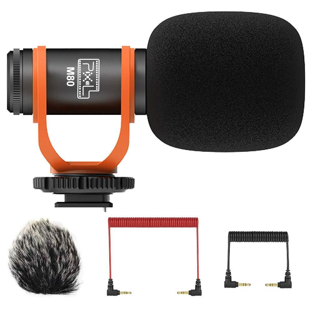 Pixel M80 Video Microphone, On-Camera Microphone with Shock Mount