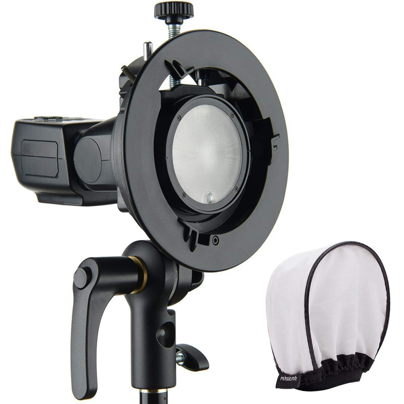 Godox S2 Speedlite S-Type Bracket Bowens Mount, for Godox V1 AD200Pro AD400Pro AD200 V860II TT685 TT600 TT350, Precise Tilt Control, Large Adjustment Handle, Integrated Umbrella Mount, More Compact