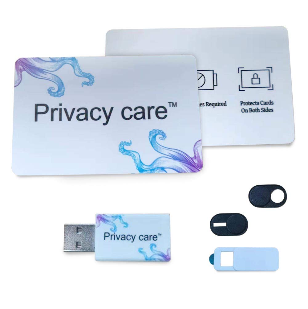 E-SDS 1 USB Data Blocker, 2 RFID Blocking Card, 3 Webcam Cover, 6 Pack Personnal Privacy Data Protector Kits to Provent Data Theft