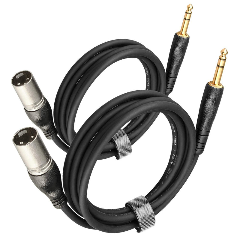[AUSTRALIA] - XLR TRS Cable 6 Ft 2 Pack, EBXYA 1/4 Inch TRS to XLR Male Microphone Cable Balanced 6 Feet/2M XLR male to 1/4 TRS/2M 