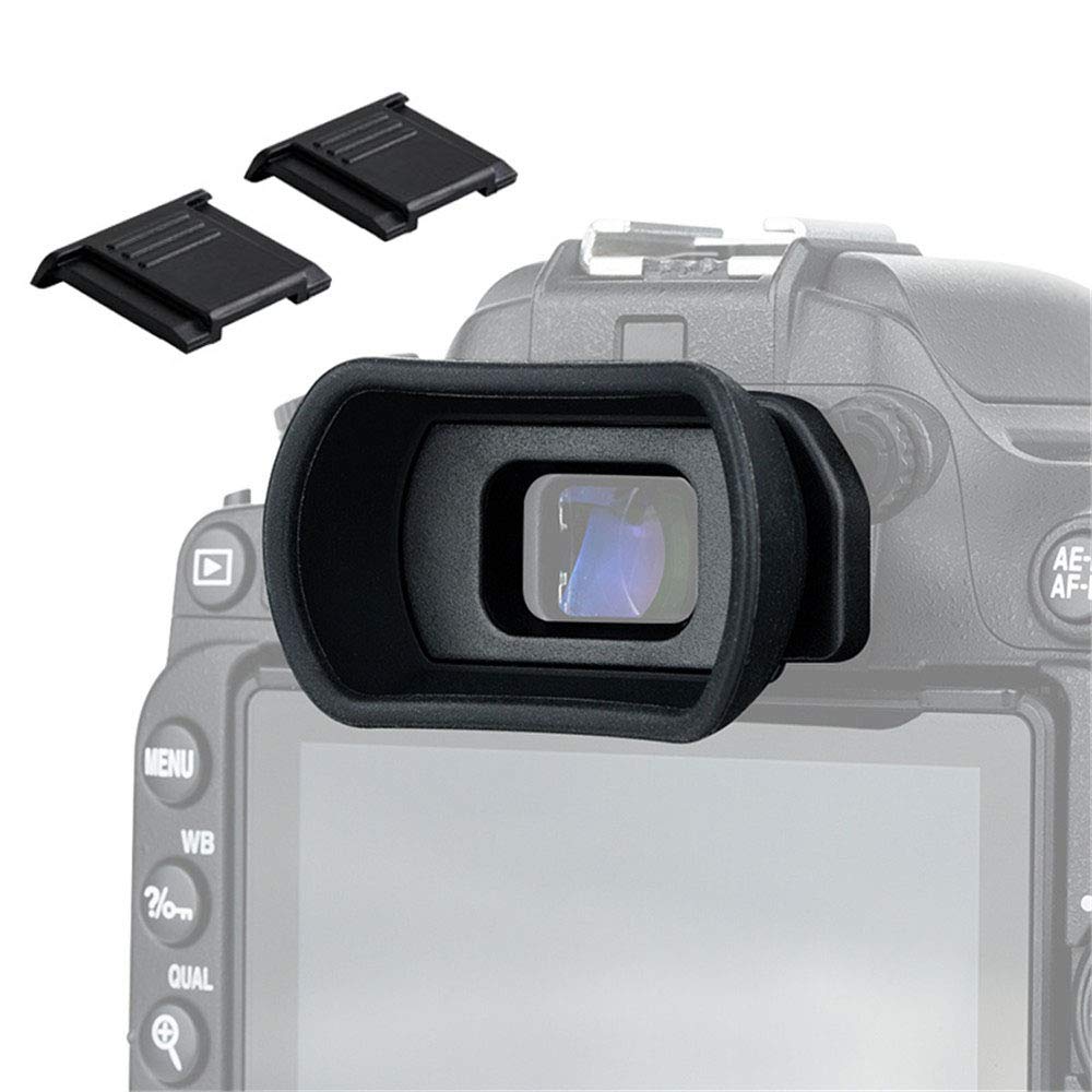 Soft Silicone Camera Eyepiece Eyecup for Nikon D780 D750 D610 D600 D300 D7500 D7200 D7100 D5600 D5500 D5300 D5200 D5100 D3500 D3400 with 2pcs Hot Shoe Cover,Replace DK-20 21 23 24 25 28 Rubber Eyecup