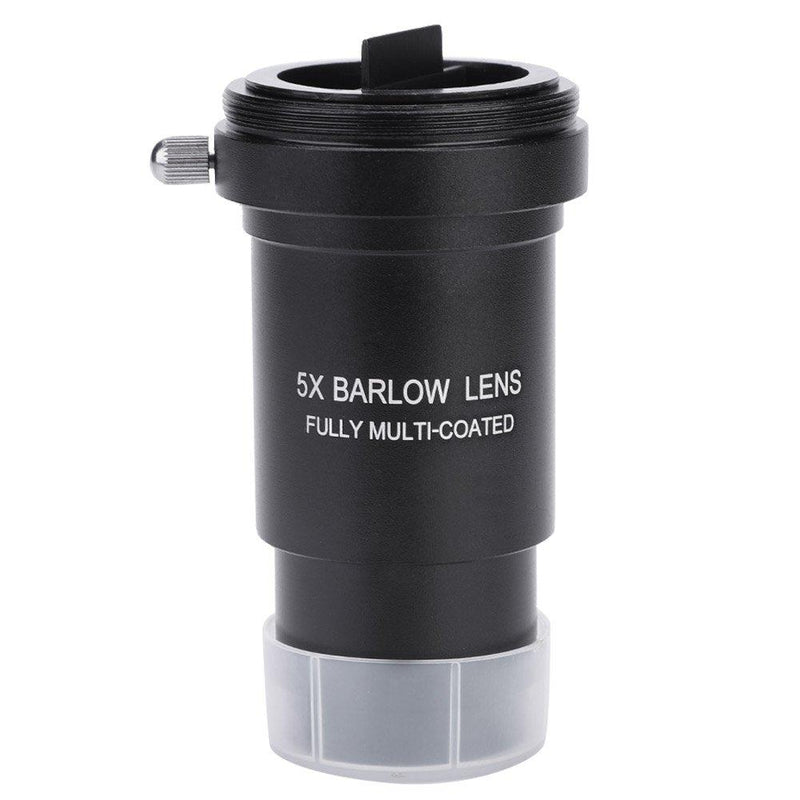 Bewinner Barlow Lens 5X, Multi-Coated 1.25" 5X Barlow Lens M42 Thread for Telescopes Eyepiece M42 x 0.75mm Thread T-Adaptor, Can be Attached to DSLR or SLR Camera via a Separate Ring Adapter