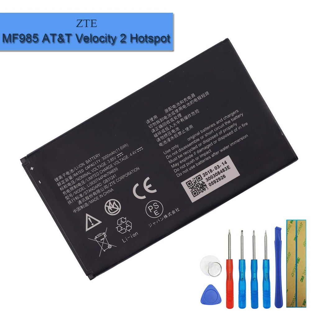 New Replacement Battery Li3930T44P4h794659 Compatible with ZTE MF985 AT&T Velocity 2 Hotspot