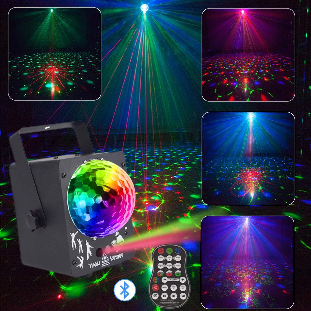 [AUSTRALIA] - DJ Laser Lights Projector Red Green Blue Colorful 60 Patterns with RGB Galaxy LED Ripple Wave Lighting System for Party DJ Stage Disco Music Show Bar Club Xmas 