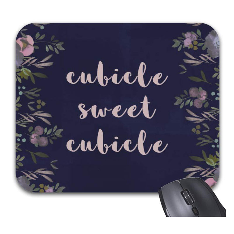 Goodaily Mouse Pad Cubicle Sweet Cubicle | Smoky Florals Mouse Mat Stylish Office Accessory 9 x 7.5in 9 x 7.5inch Black