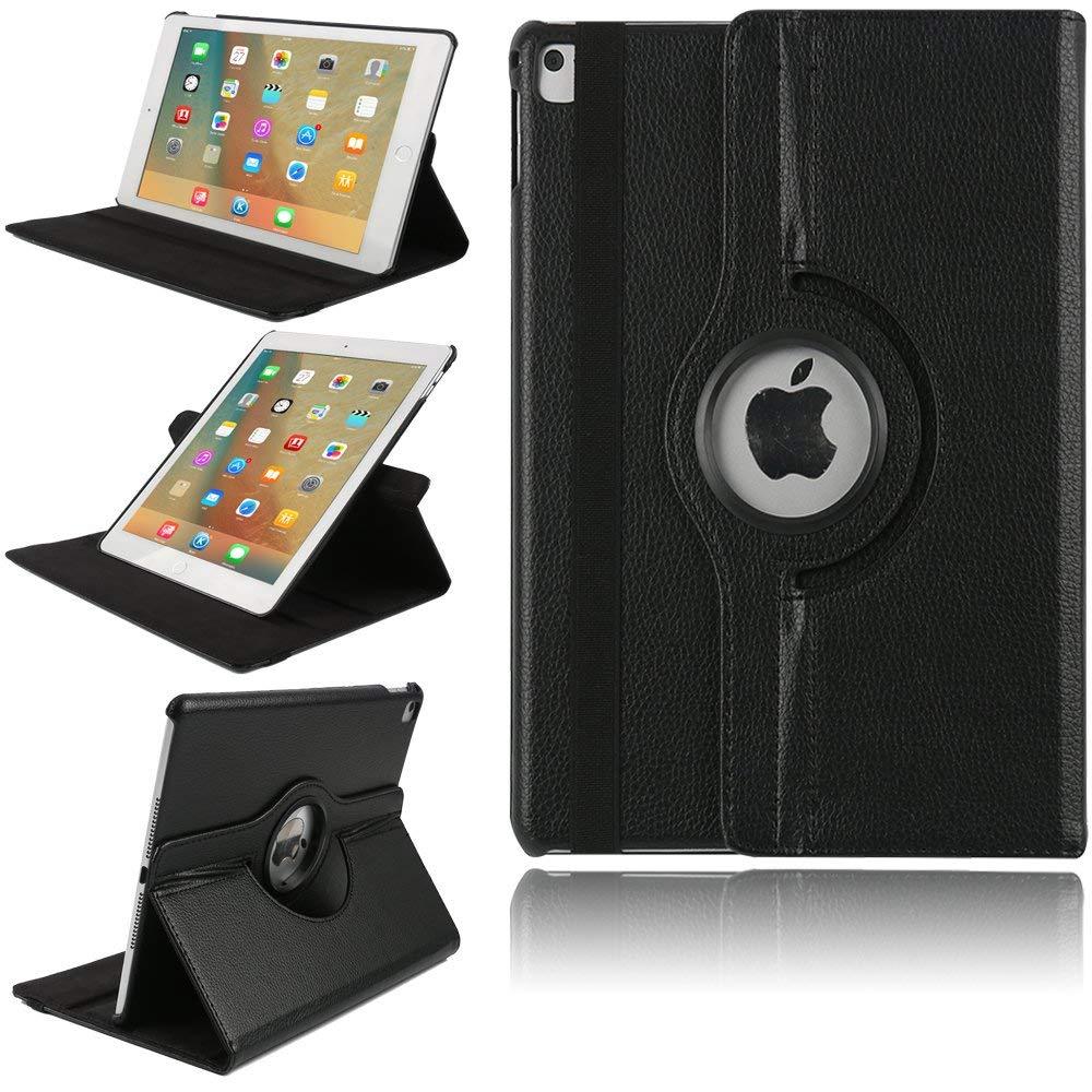 iPad 8th Generation Stand Cover, TechCode 360 Degree Rotating PU Leather Slim Fit Tablet Protector Smart Stand Feature Flip Folio Protective Case Sleeve for iPad 10.2 inch 2020/ 2019 Release(Black) Black