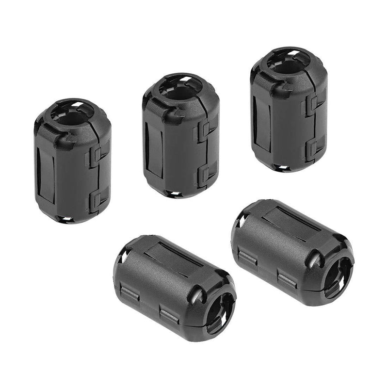 uxcell 13mm Ferrite Cores Ring Clip-On RFI EMI Noise Suppression Filter Cable Clip, Black 5pcs