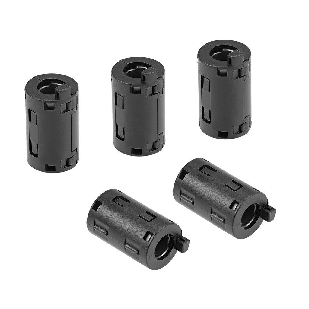 uxcell 11mm Ferrite Cores Ring Clip-On RFI EMI Noise Suppression Filter Cable Clip, Black 5pcs
