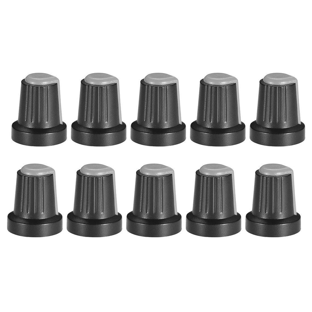 uxcell 10Pcs 6mm Shaft Hole Knob for Speaker Effect Pedal Amplifier Potentiometer Knob Grey Mark Gray