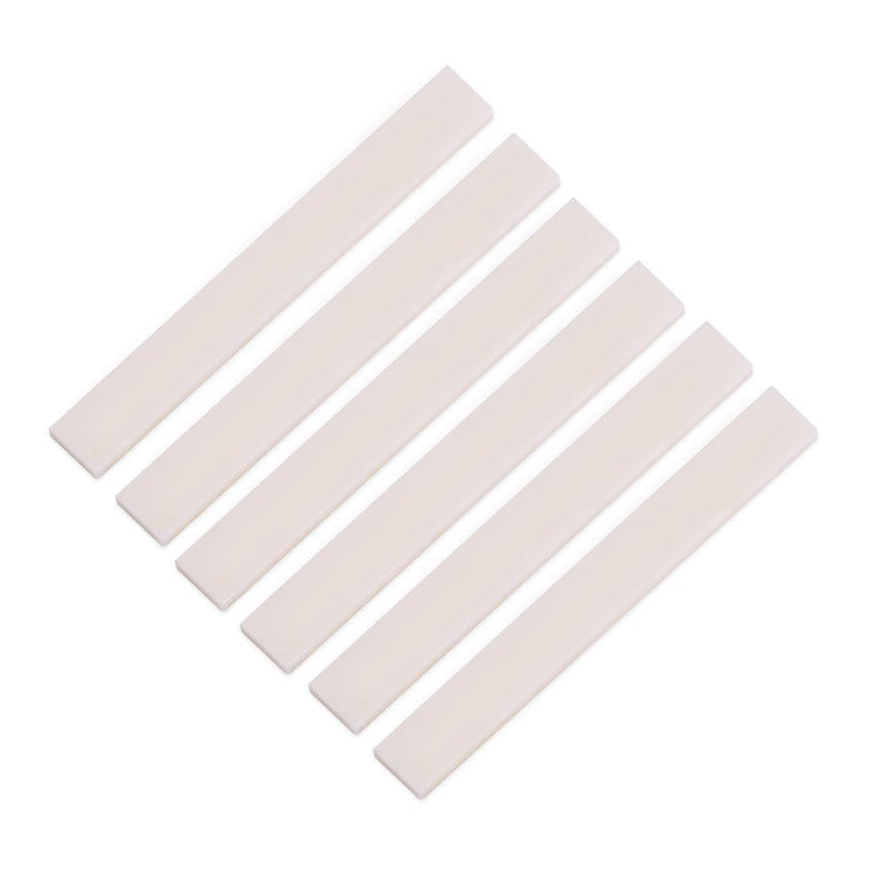 Guitar Bone Saddle 6Pcs Bone Guitar Bridge Saddle Blank for Acoustic Classical Guitar Mandolin Banjo Ukulele