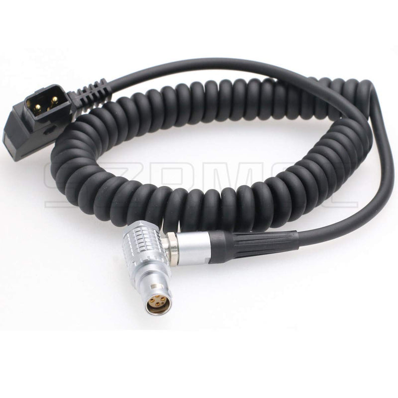 SZRMCC Red Scarlet Epic Camera Coiled Power Cable D Tap to Right Angle 1B 6 Pin Female (Right Angle 6pin Coiled Cable) Right Angle 6pin coiled cable