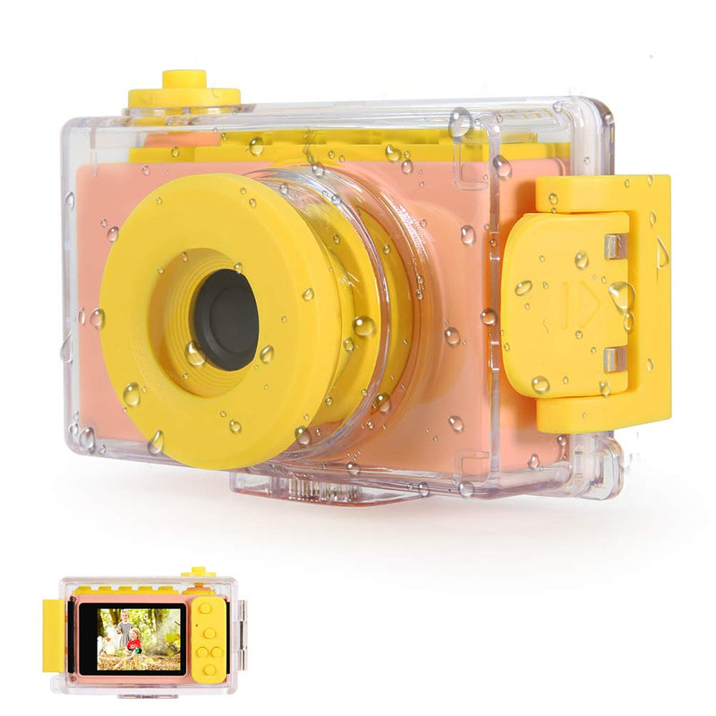 myFirst Camera 2 Waterproof Kids Camera Mini 8MP 1080P HD Camcorder with Free 16GB MicroSD Card Included and MicroSD Support Slot Video Taking Function and Preset Frames (Pink) Pink