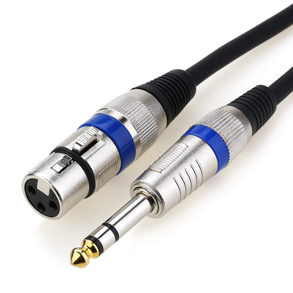 1/4 to XLR Microphone Cable, MOBOREST- XLR to 6.35mm Stereo Plug Interconnect Cable, Powered Speakers, Stage, DJ, Studio Sound Consoles (XLR Female -3Meters) XLR Female -3Meters