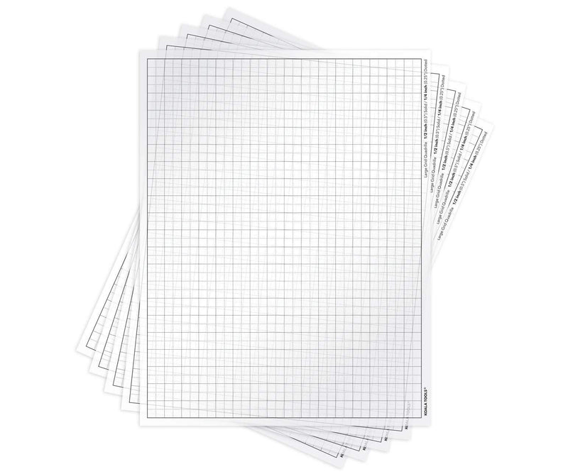 Koala Tools | Quadrille Grid Transparency Sheets (Pack of 5) - 8.5" x 11" | Overhead Projector and Light Box Transparencies - Tracing Film for Sketching & Drawing Quadrille Grid - 8.5 X 11