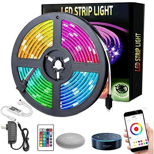[AUSTRALIA] - Smart WiFi LED Strip Lights, VIVAYO LED Light Strip Compatible with Alexa, Google Home, 16.4 Feet 5050 RGB IP65 Waterproof, App Controlled Music Light Strip for Kitchen, TV, Home, Party 16.4 Ft 